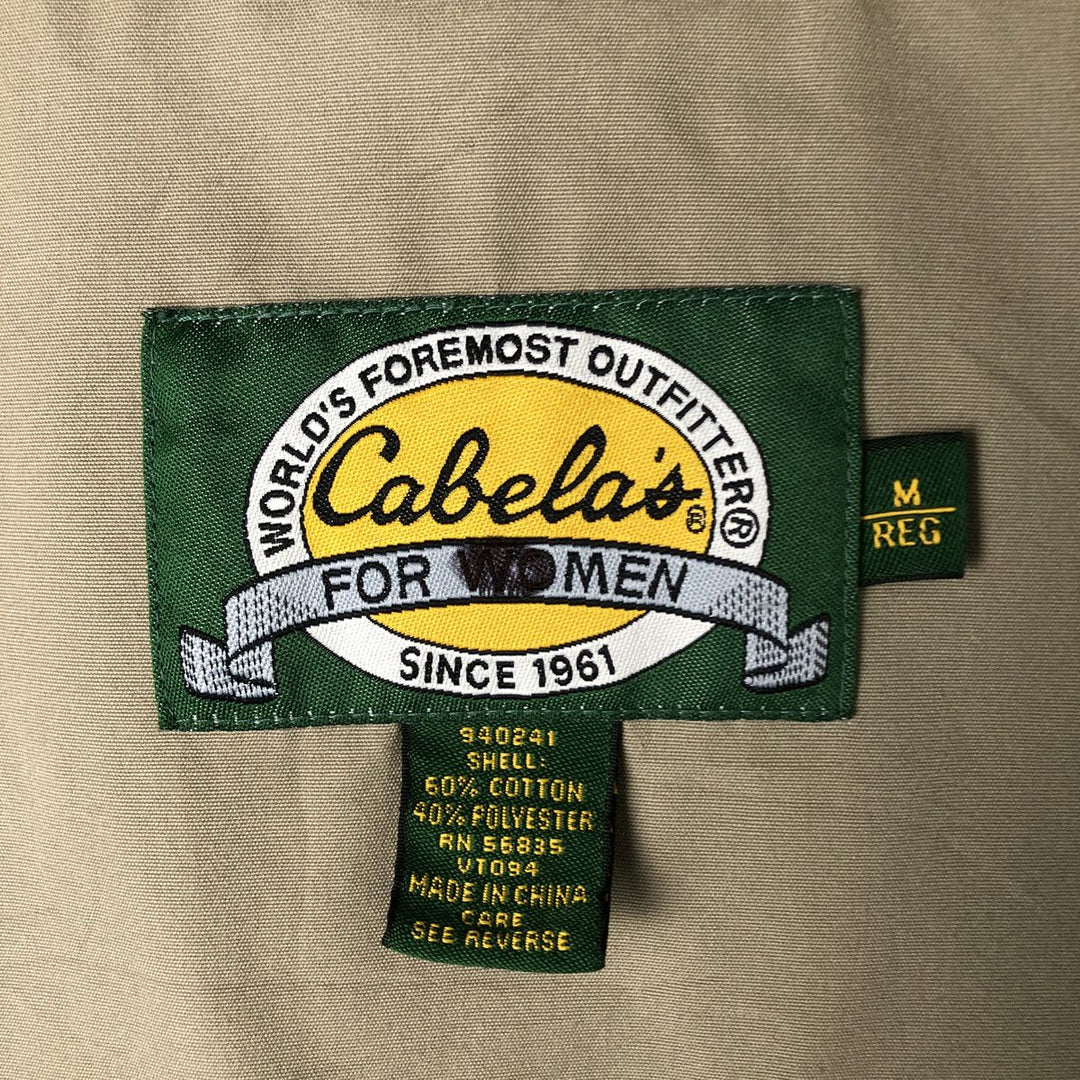 90s-00'S Vintage Cabela's Fishing Vest, Women's Size Medium cotton Beige type Vintage Second Hand