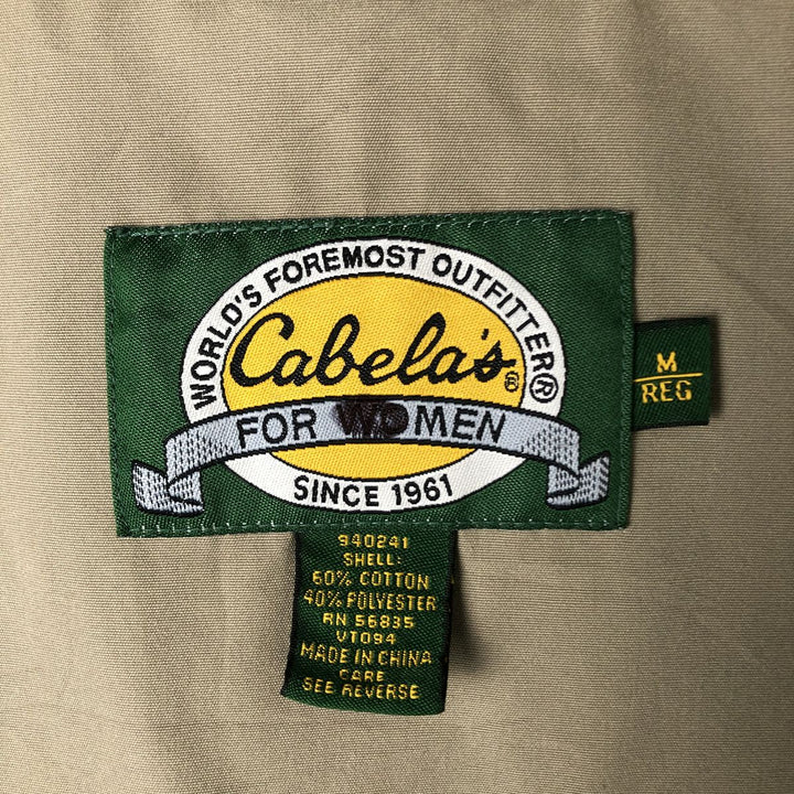 90s-00'S Vintage Cabela's Fishing Vest, Women's Size Medium cotton Beige type Vintage Second Hand