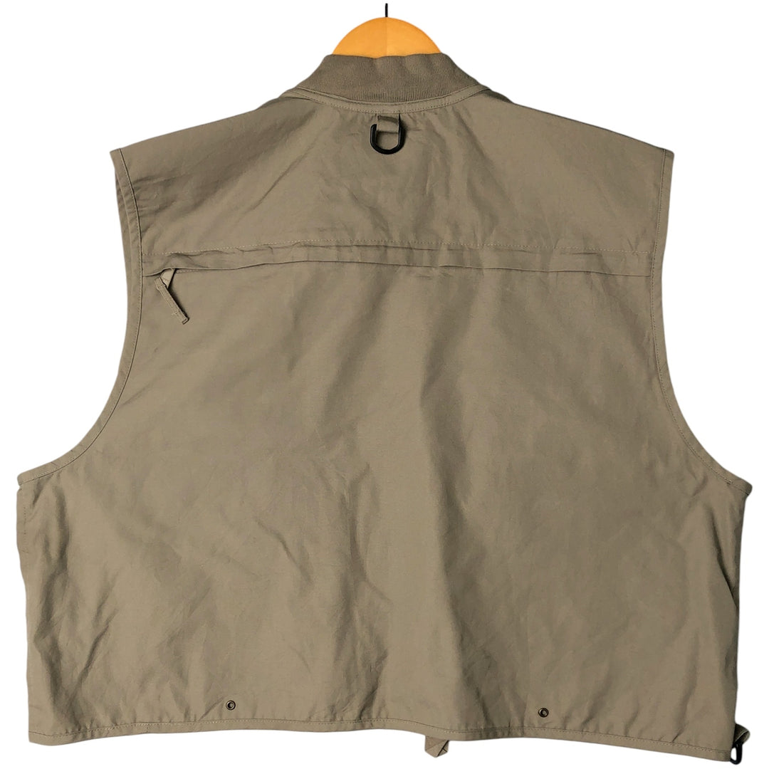 90s-00'S Vintage Cabela's Fishing Vest, Men's Size L polyester Khaki type sage green Vintage Second Hand