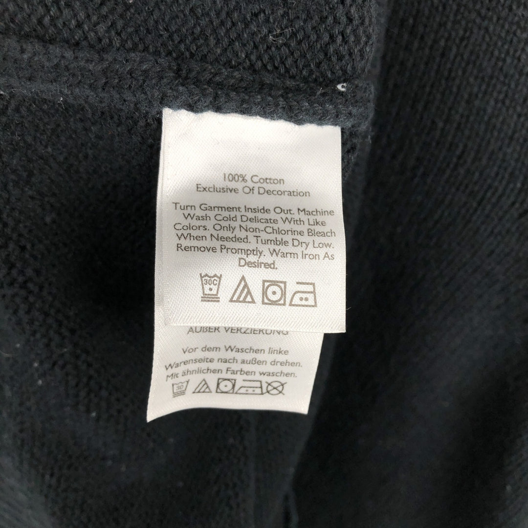 Eddie Bauer Cotton Knit Half-Zip Sweater, Men's Size L cotton black type Vintage Second Hand