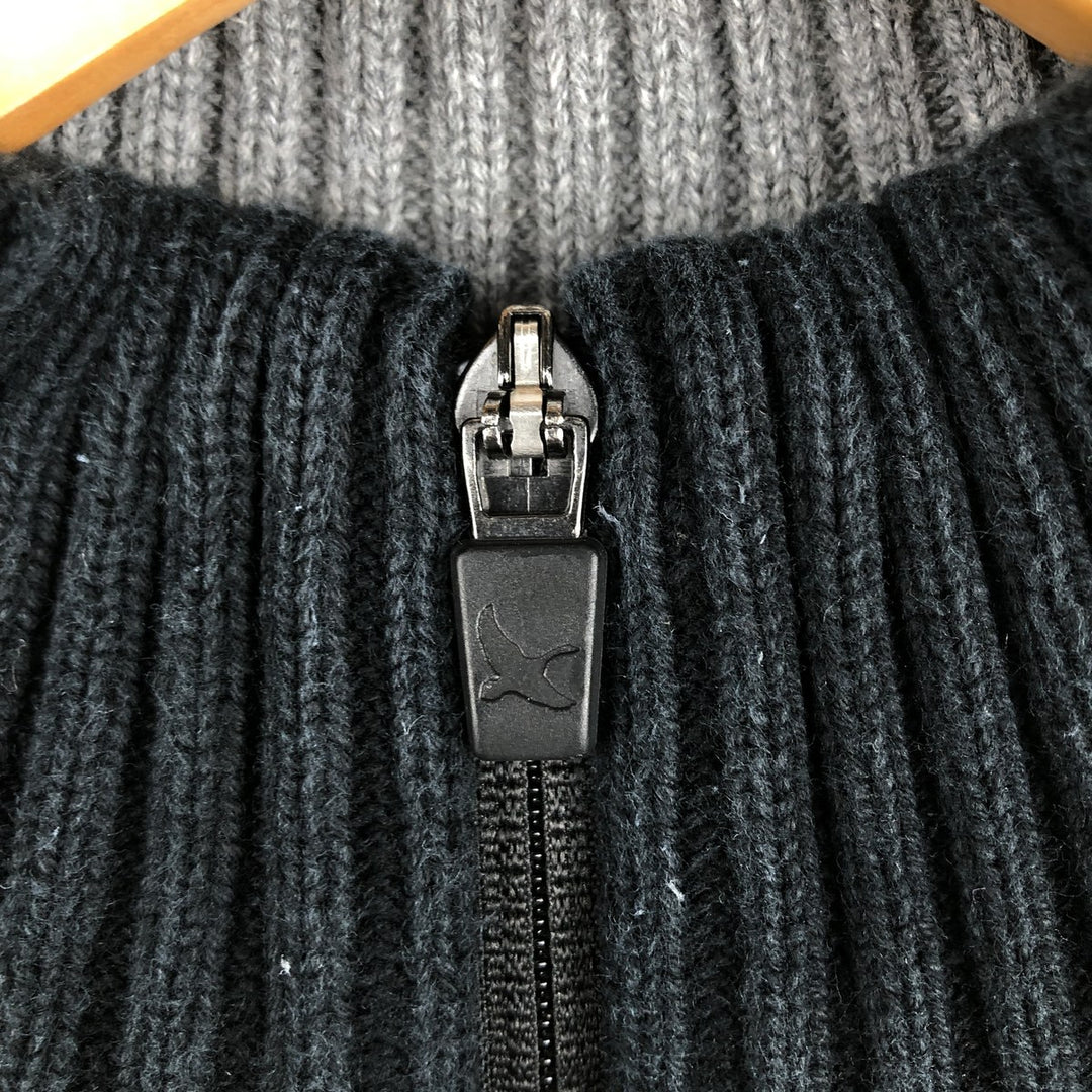 Eddie Bauer Cotton Knit Half-Zip Sweater, Men's Size L cotton black type Vintage Second Hand