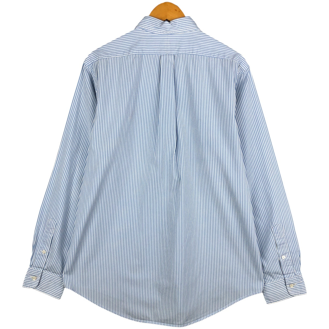 Ralph Lauren CUSTOM FIT long sleeve button down striped shirt men's size L cotton Blue type light blue Vintage Second Hand