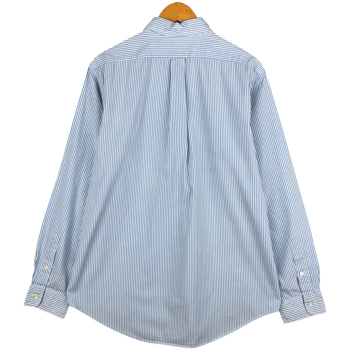 Ralph Lauren CUSTOM FIT long sleeve button down striped shirt men's size L cotton Blue type light blue Vintage Second Hand