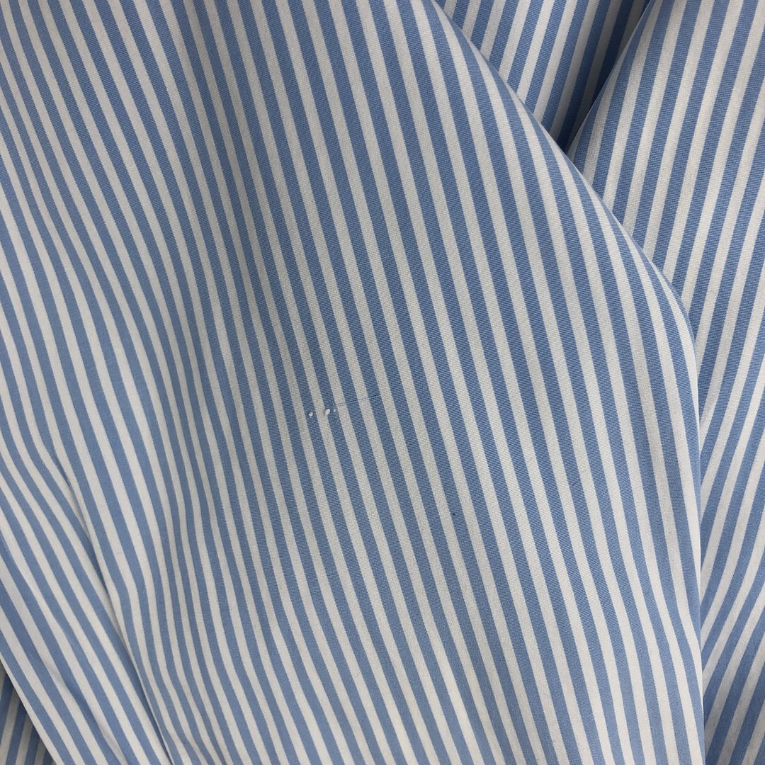 Ralph Lauren CUSTOM FIT long sleeve button down striped shirt men's size L cotton Blue type light blue Vintage Second Hand