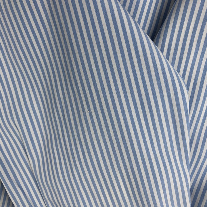 Ralph Lauren CUSTOM FIT long sleeve button down striped shirt men's size L cotton Blue type light blue Vintage Second Hand