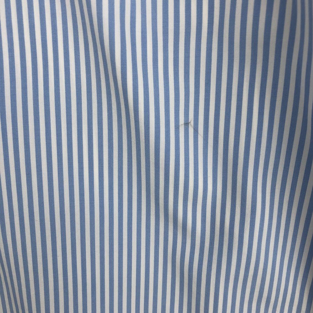 Ralph Lauren CUSTOM FIT long sleeve button down striped shirt men's size L cotton Blue type light blue Vintage Second Hand