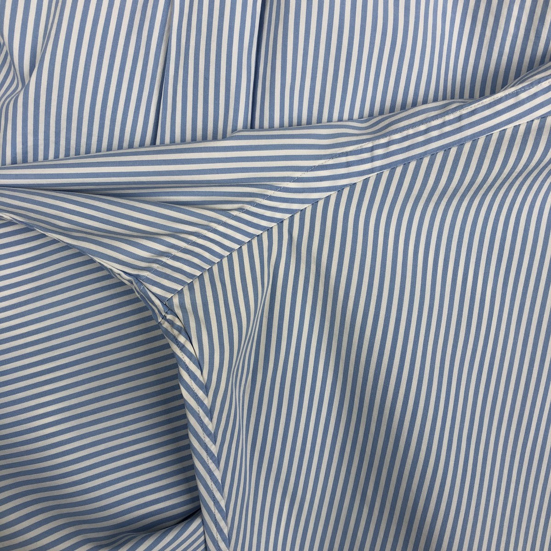 Ralph Lauren CUSTOM FIT long sleeve button down striped shirt men's size L cotton Blue type light blue Vintage Second Hand
