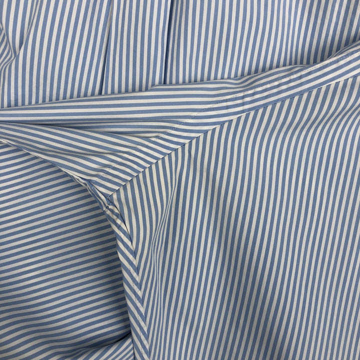 Ralph Lauren CUSTOM FIT long sleeve button down striped shirt men's size L cotton Blue type light blue Vintage Second Hand