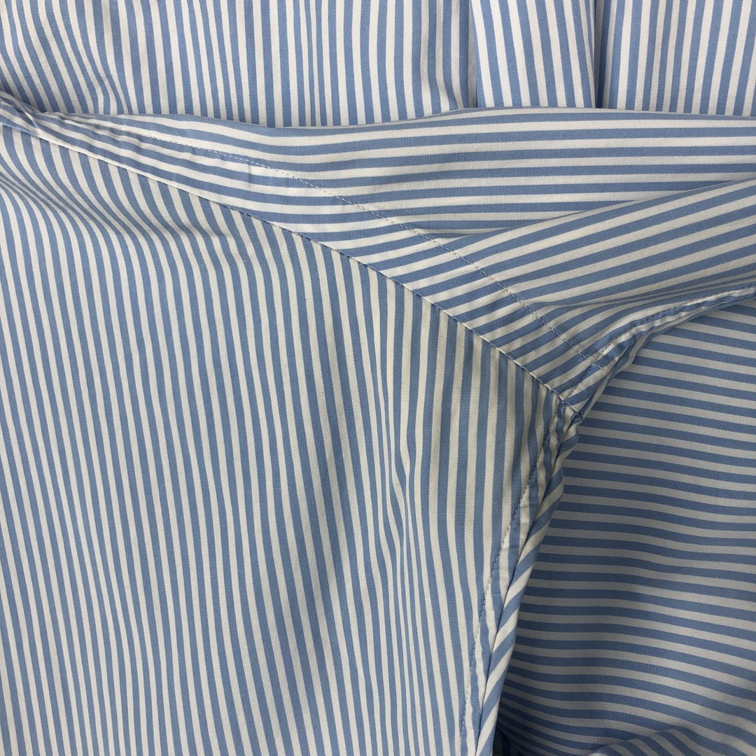 Ralph Lauren CUSTOM FIT long sleeve button down striped shirt men's size L cotton Blue type light blue Vintage Second Hand