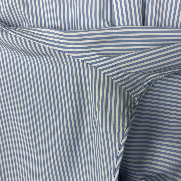 Ralph Lauren CUSTOM FIT long sleeve button down striped shirt men's size L cotton Blue type light blue Vintage Second Hand