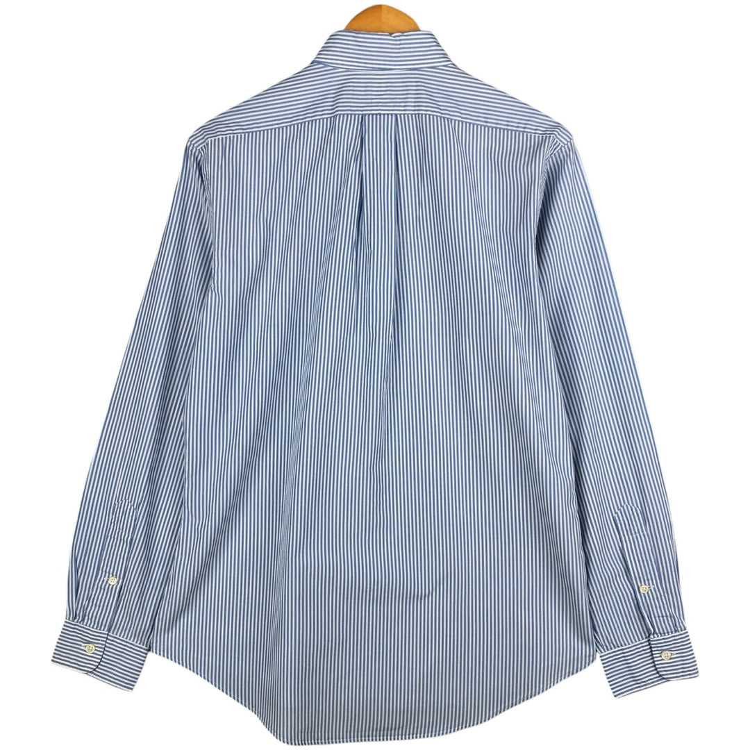 Ralph Lauren CUSTOM FIT long sleeve button down striped shirt men's size M cotton Blue type light blue Vintage Second Hand