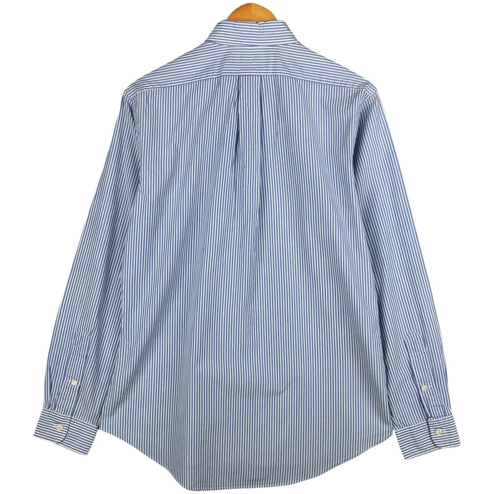 Ralph Lauren CUSTOM FIT long sleeve button down striped shirt men's size M cotton Blue type light blue Vintage Second Hand