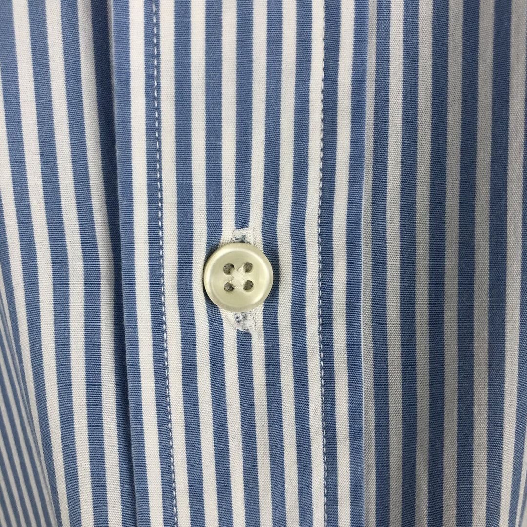 Ralph Lauren CUSTOM FIT long sleeve button down striped shirt men's size M cotton Blue type light blue Vintage Second Hand