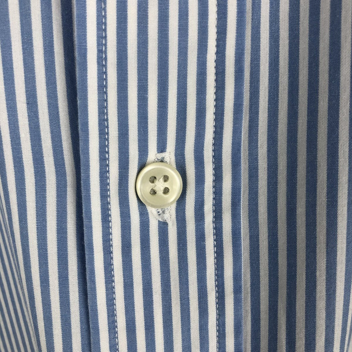 Ralph Lauren CUSTOM FIT long sleeve button down striped shirt men's size M cotton Blue type light blue Vintage Second Hand