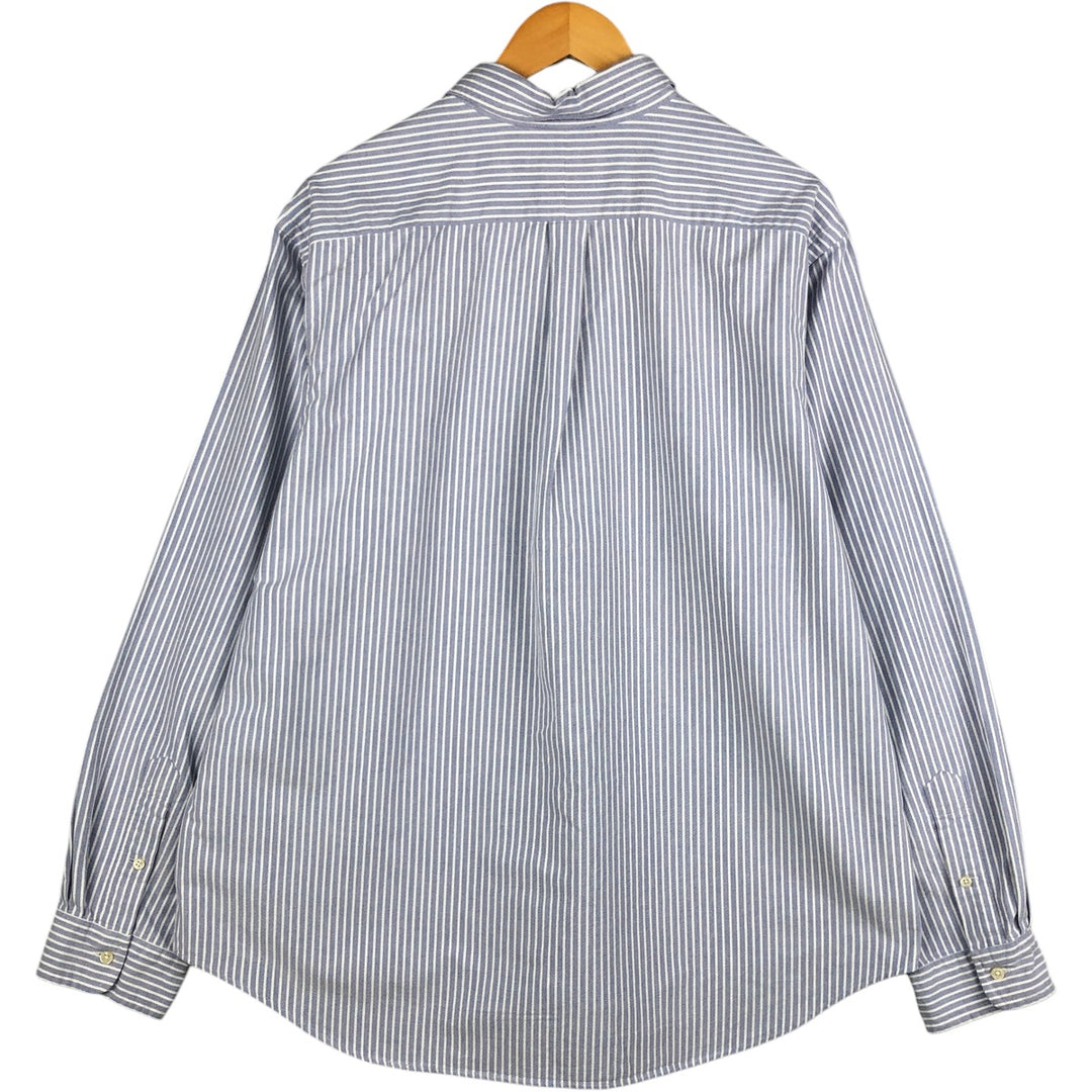 Ralph Lauren long-sleeved button-down striped shirt, men's XXL cotton Navy blue Vintage Second Hand