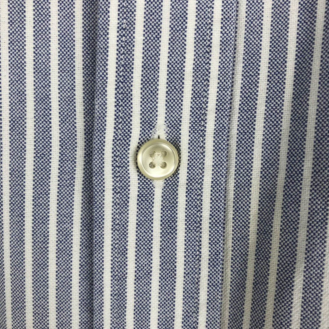 Ralph Lauren long-sleeved button-down striped shirt, men's XXL cotton Navy blue Vintage Second Hand