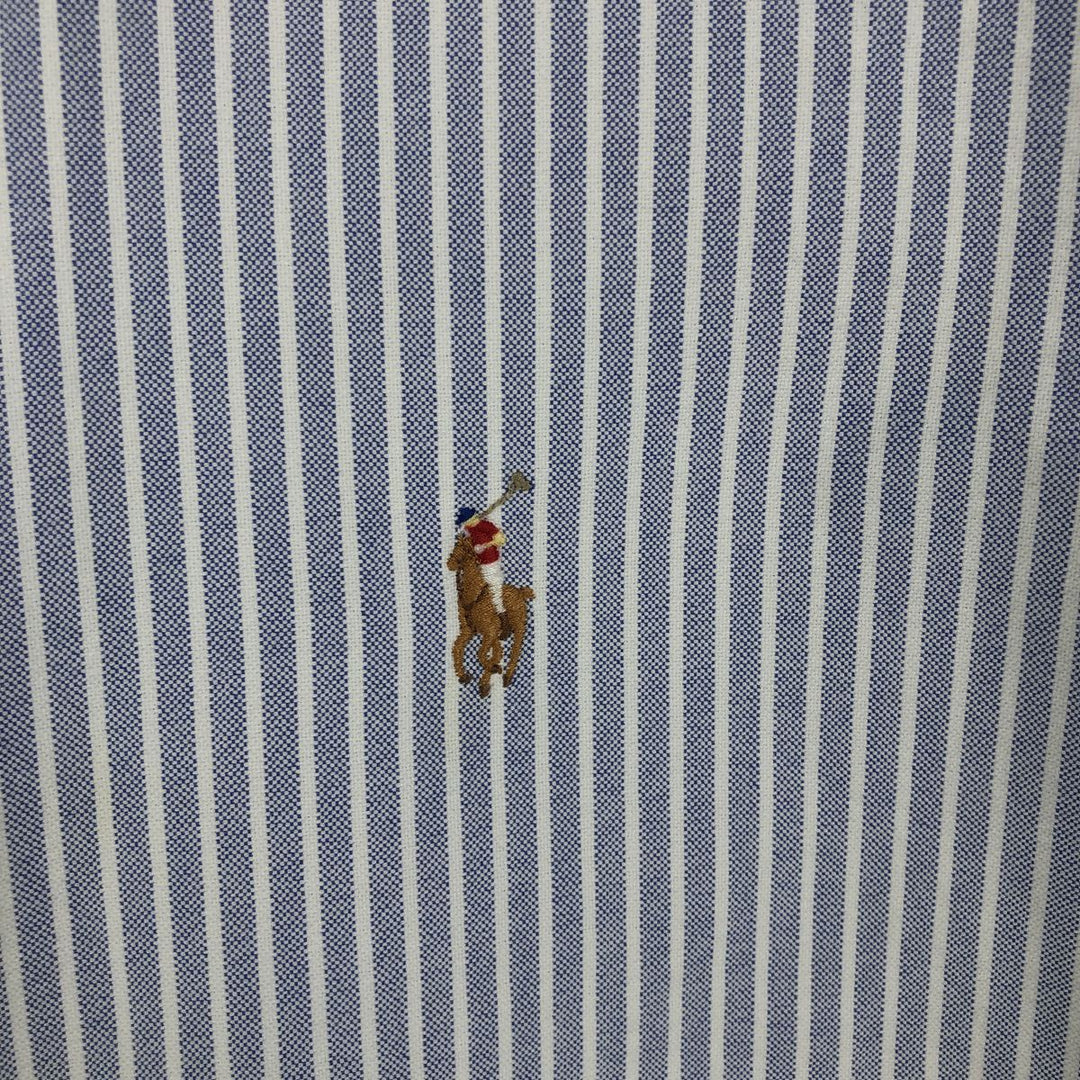 Ralph Lauren long-sleeved button-down striped shirt, men's XXL cotton Navy blue Vintage Second Hand