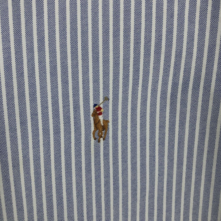 Ralph Lauren long-sleeved button-down striped shirt, men's XXL cotton Navy blue Vintage Second Hand