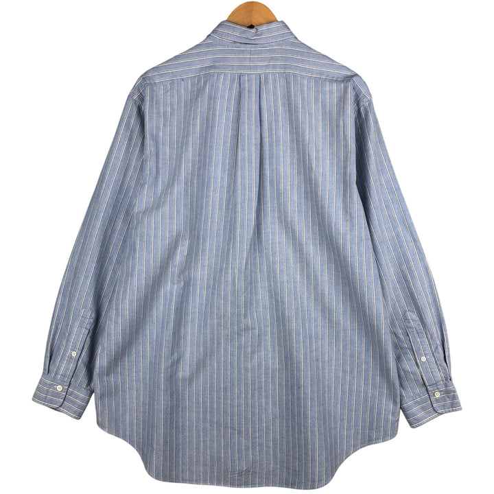 Ralph Lauren POLO by Ralph Lauren long-sleeved button-down striped shirt, men's size XL cotton Blue type light blue Vintage Second Hand