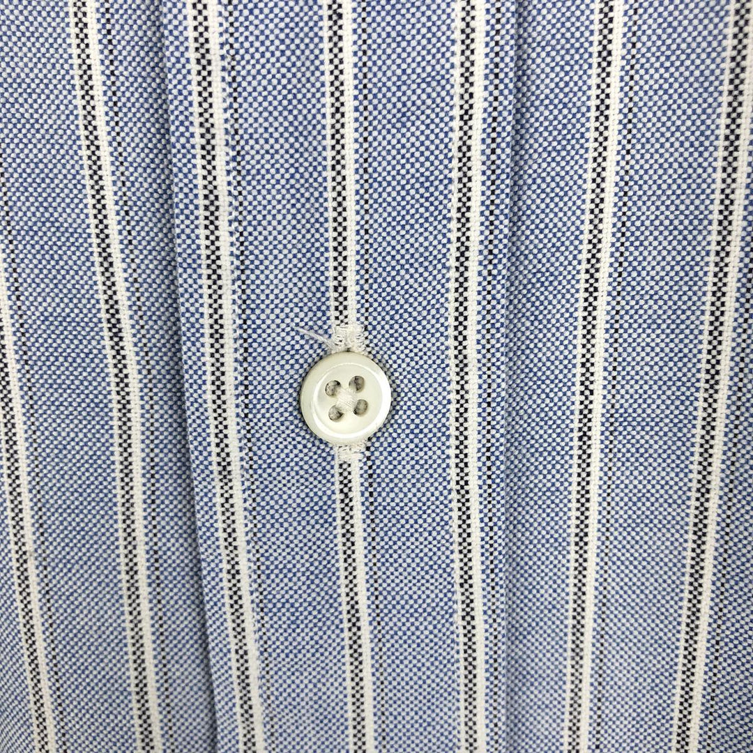 Ralph Lauren POLO by Ralph Lauren long-sleeved button-down striped shirt, men's size XL cotton Blue type light blue Vintage Second Hand
