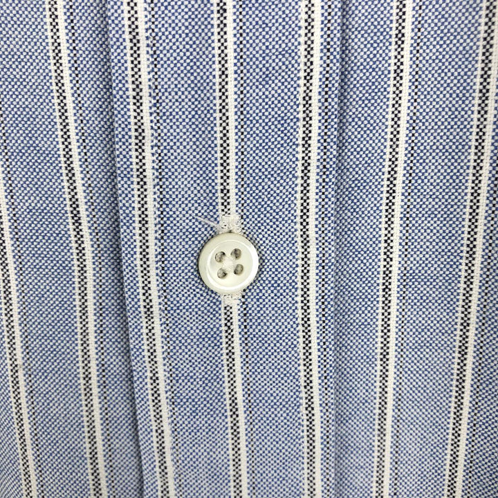 Ralph Lauren POLO by Ralph Lauren long-sleeved button-down striped shirt, men's size XL cotton Blue type light blue Vintage Second Hand