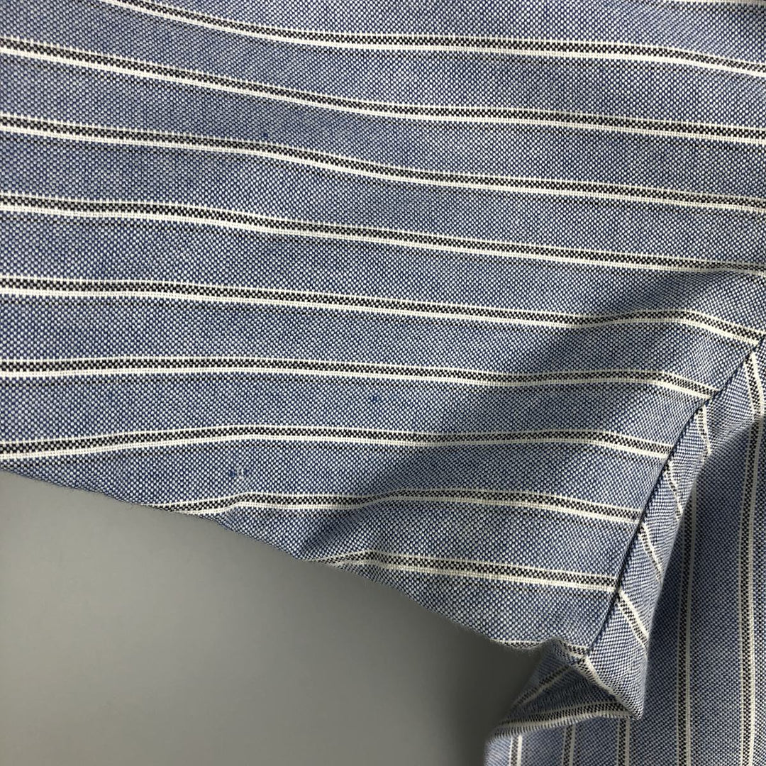 Ralph Lauren POLO by Ralph Lauren long-sleeved button-down striped shirt, men's size XL cotton Blue type light blue Vintage Second Hand