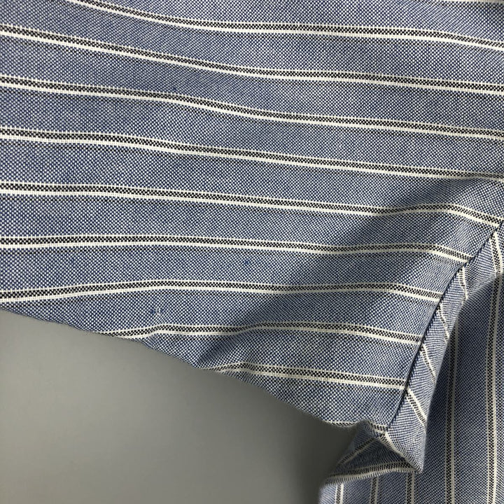 Ralph Lauren POLO by Ralph Lauren long-sleeved button-down striped shirt, men's size XL cotton Blue type light blue Vintage Second Hand