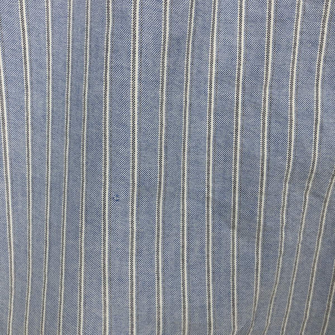 Ralph Lauren POLO by Ralph Lauren long-sleeved button-down striped shirt, men's size XL cotton Blue type light blue Vintage Second Hand