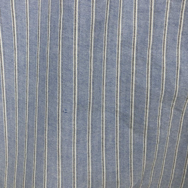 Ralph Lauren POLO by Ralph Lauren long-sleeved button-down striped shirt, men's size XL cotton Blue type light blue Vintage Second Hand
