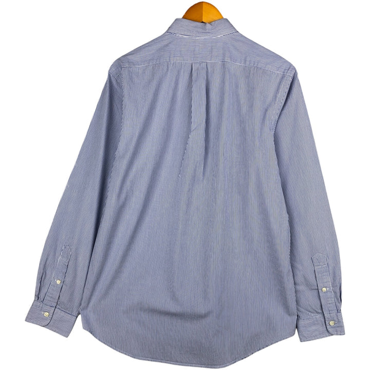 Ralph Lauren long sleeve button down striped shirt, men's size L cotton Navy blue Vintage Second Hand