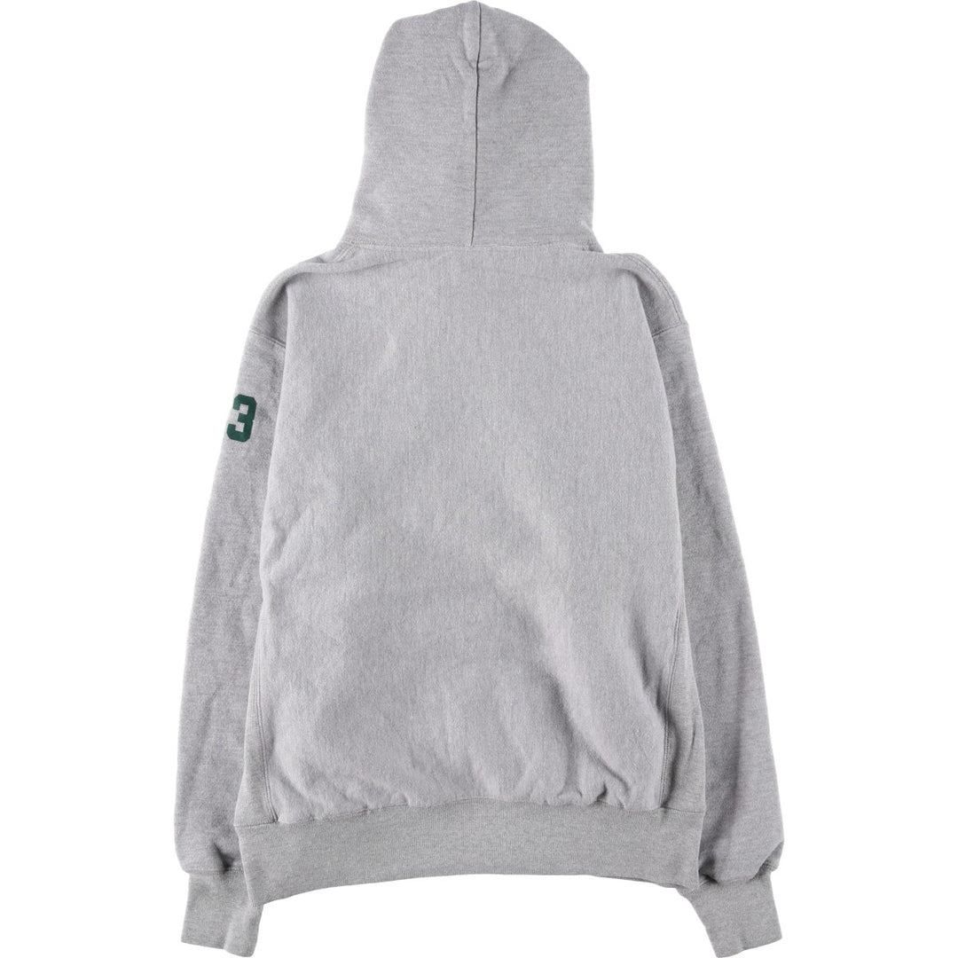 Champion Reverse Weave 3-row print college sweatshirt pullover hoodie, size M for men cotton gray type Vintage Second Hand