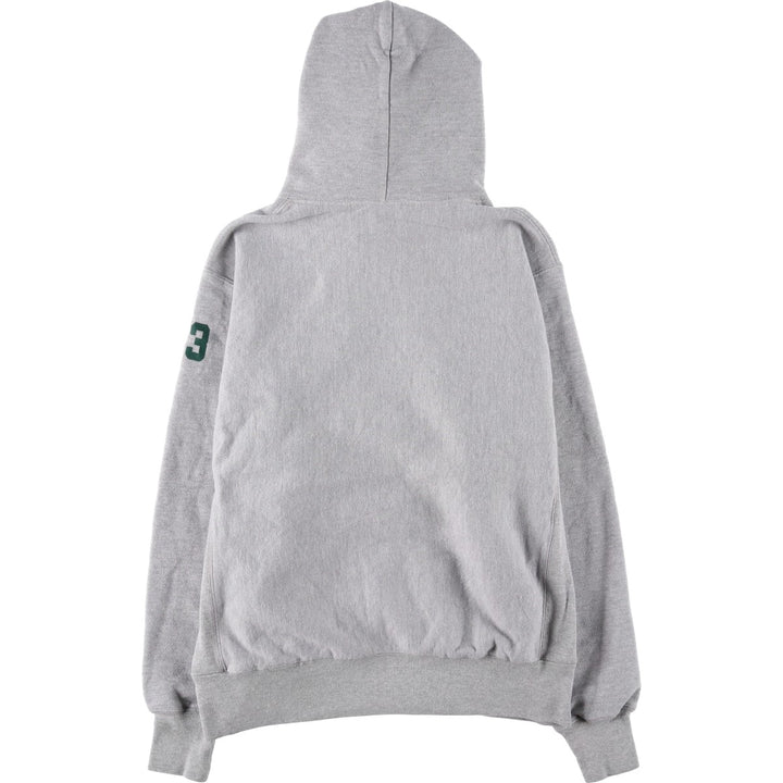 Champion Reverse Weave 3-row print college sweatshirt pullover hoodie, size M for men cotton gray type Vintage Second Hand