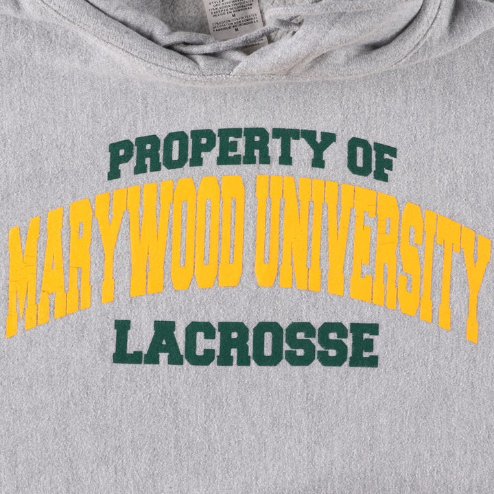 Champion Reverse Weave 3-row print college sweatshirt pullover hoodie, size M for men cotton gray type Vintage Second Hand