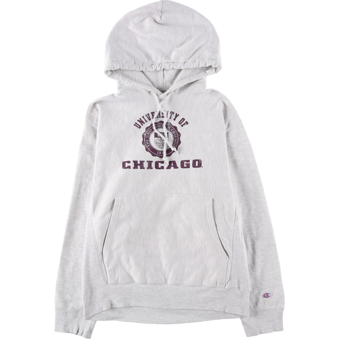 2000'S Champion Original Reverse Weave Triple Print College Pullover Hoodie, Men's Size Small cotton gray type Vintage Second Hand