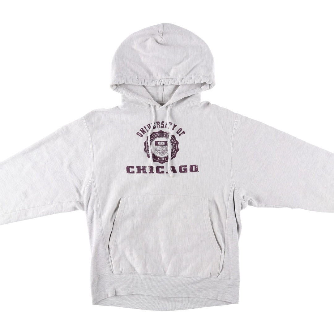 2000'S Champion Original Reverse Weave Triple Print College Pullover Hoodie, Men's Size Small cotton gray type Vintage Second Hand