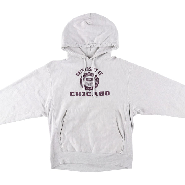 2000'S Champion Original Reverse Weave Triple Print College Pullover Hoodie, Men's Size Small cotton gray type Vintage Second Hand