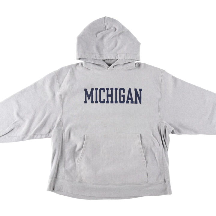 2000'S Champion MICHIGAN University of Michigan College Sweatshirt Pullover Hoodie, Men's Size L cotton gray type Vintage Second Hand