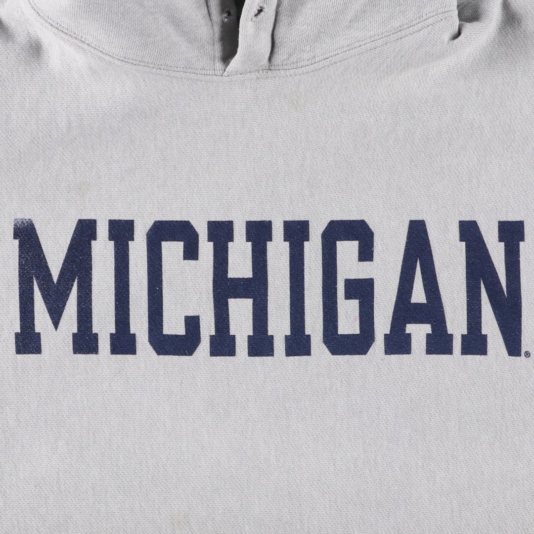 2000'S Champion MICHIGAN University of Michigan College Sweatshirt Pullover Hoodie, Men's Size L cotton gray type Vintage Second Hand
