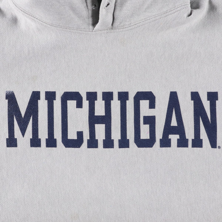 2000'S Champion MICHIGAN University of Michigan College Sweatshirt Pullover Hoodie, Men's Size L cotton gray type Vintage Second Hand