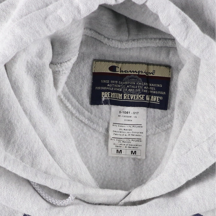2000'S Champion Premium Reverse Weave College Pullover Hoodie, Men's Size Medium cotton gray type Vintage Second Hand
