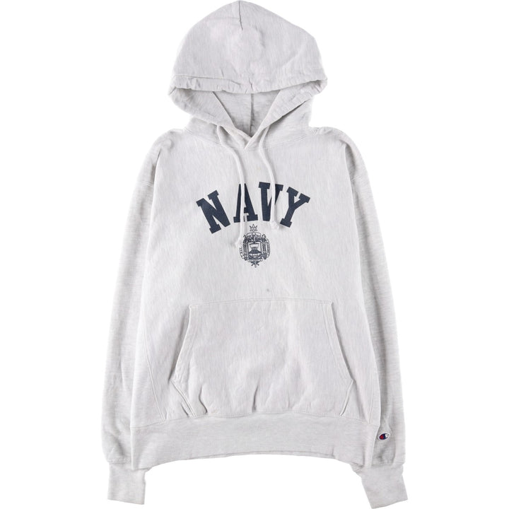 Champion USNAVY REVERSE WEAVE Reverse Weave College Pullover Hoodie, Men's Size L unclear gray type Vintage Second Hand