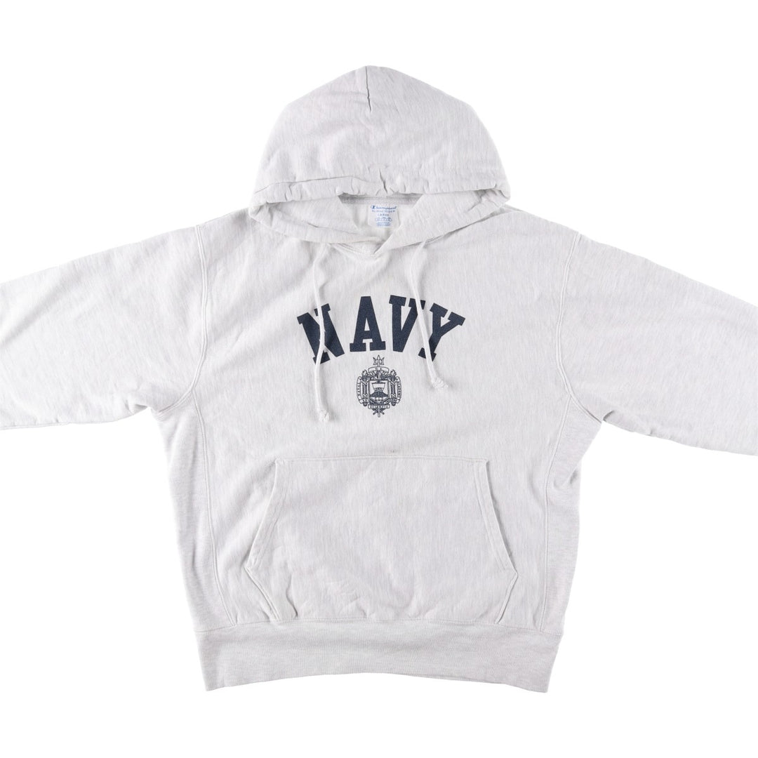 Champion USNAVY REVERSE WEAVE Reverse Weave College Pullover Hoodie, Men's Size L unclear gray type Vintage Second Hand