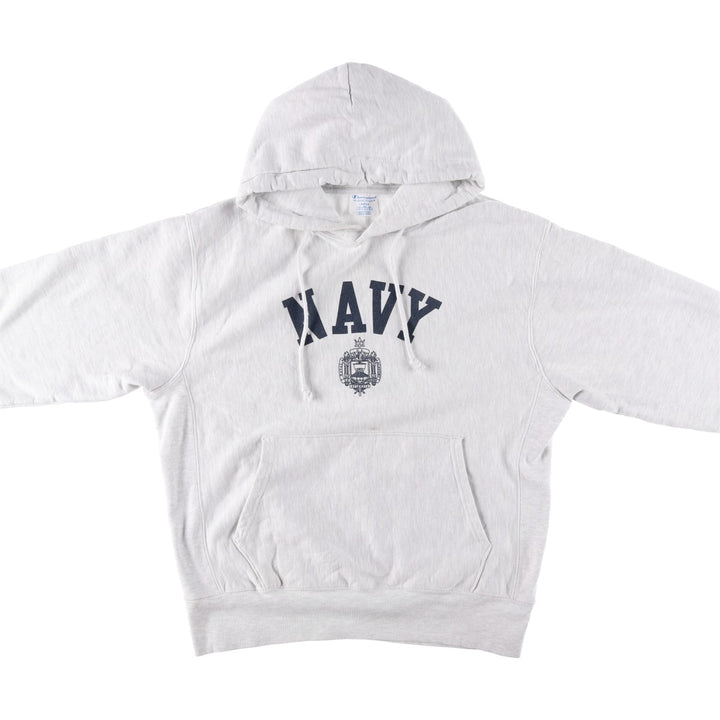 Champion USNAVY REVERSE WEAVE Reverse Weave College Pullover Hoodie, Men's Size L unclear gray type Vintage Second Hand
