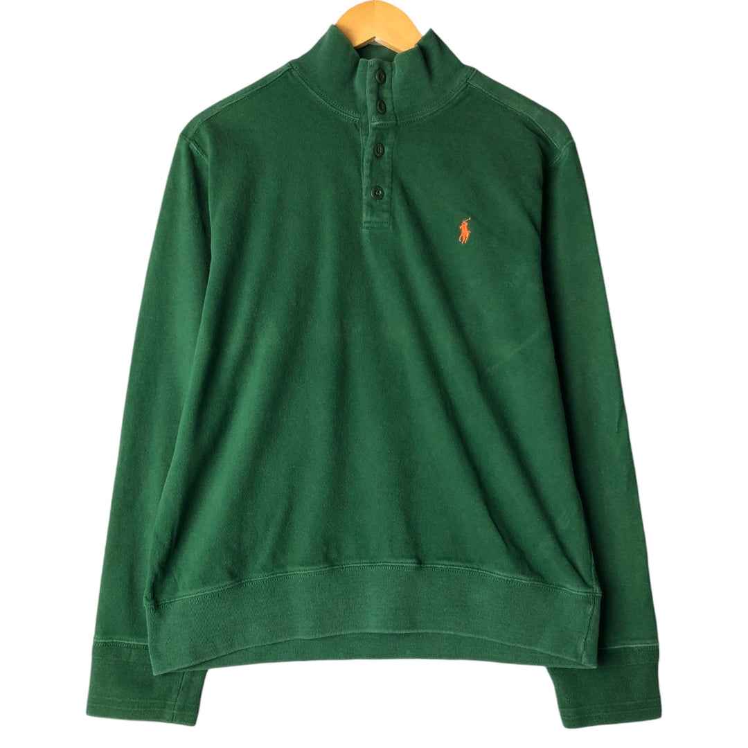 Ralph Lauren POLO by Ralph Lauren Half-button sweatshirt, men's size L cotton green type Vintage Second Hand
