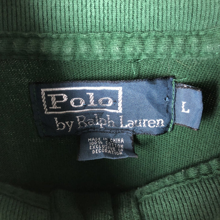 Ralph Lauren POLO by Ralph Lauren Half-button sweatshirt, men's size L cotton green type Vintage Second Hand