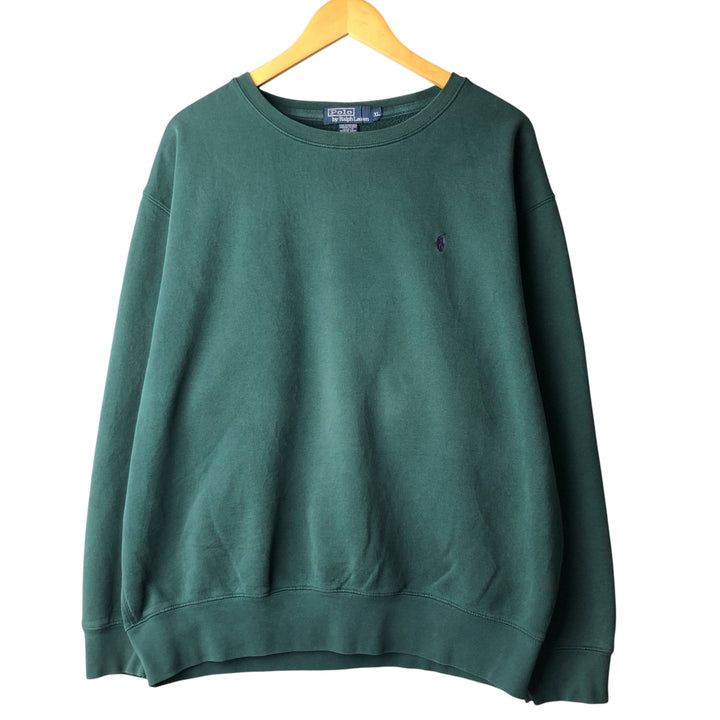Ralph Lauren POLO by Ralph Lauren One Point Logo Sweatshirt Trainer Men's XL cotton Green type dark green Vintage Second Hand
