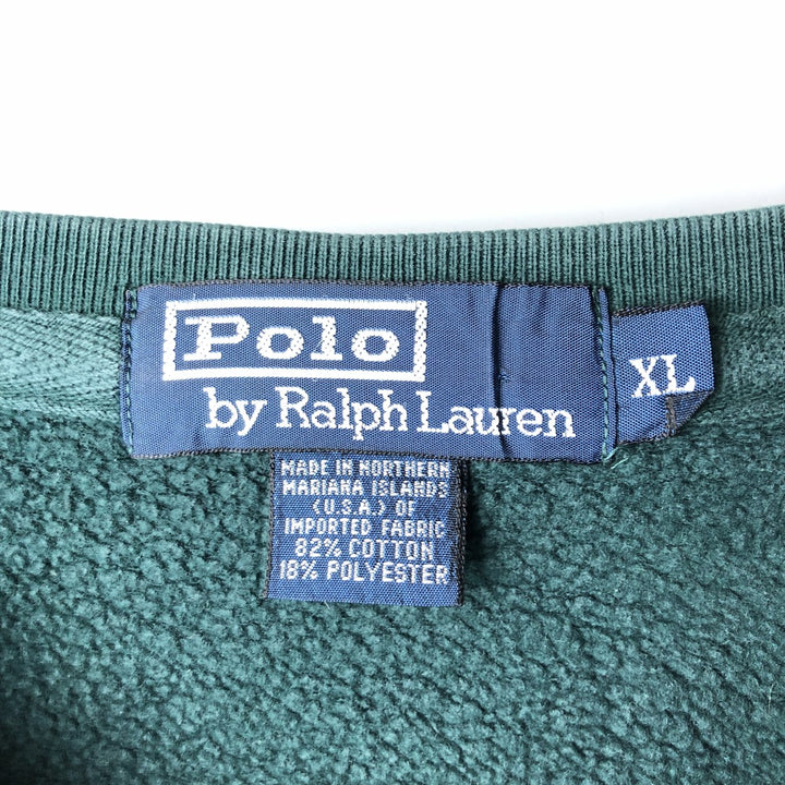 Ralph Lauren POLO by Ralph Lauren One Point Logo Sweatshirt Trainer Men's XL cotton Green type dark green Vintage Second Hand