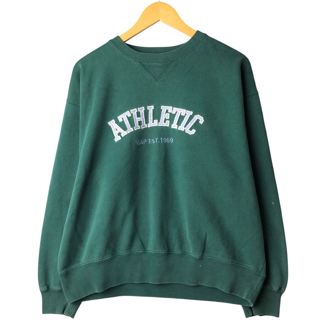 Vintage 90'S GAP ATHLETIC CLASSIC sweatshirt, men's size M. cotton Green type dark green Vintage Second Hand