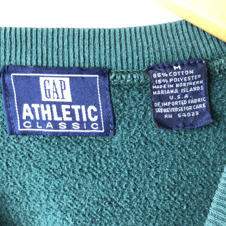 Vintage 90'S GAP ATHLETIC CLASSIC sweatshirt, men's size M. cotton Green type dark green Vintage Second Hand