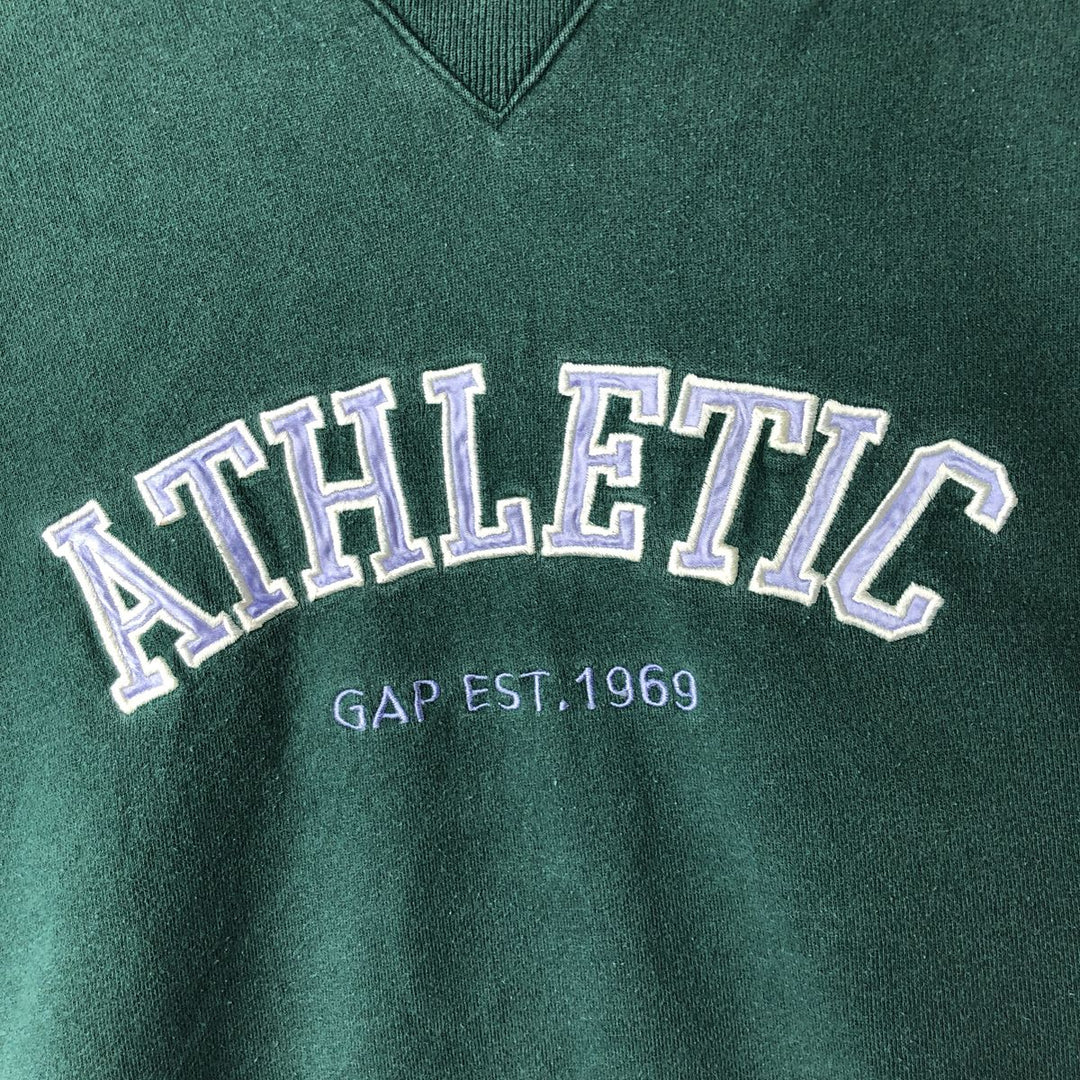 Vintage 90'S GAP ATHLETIC CLASSIC sweatshirt, men's size M. cotton Green type dark green Vintage Second Hand
